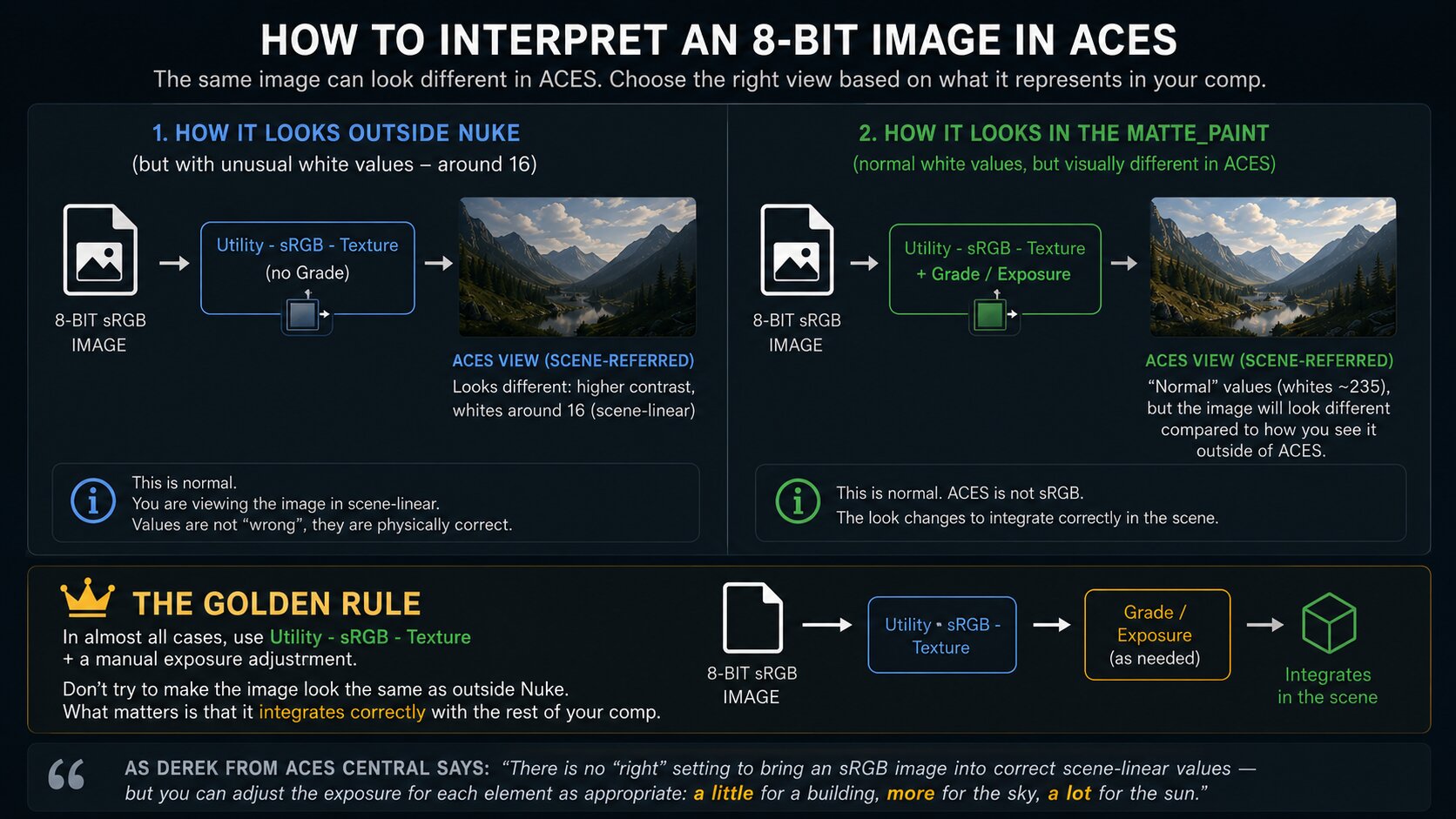 Nuke 17 raw read with OCIODisplay inverted and OCIOColorSpace to scene linear