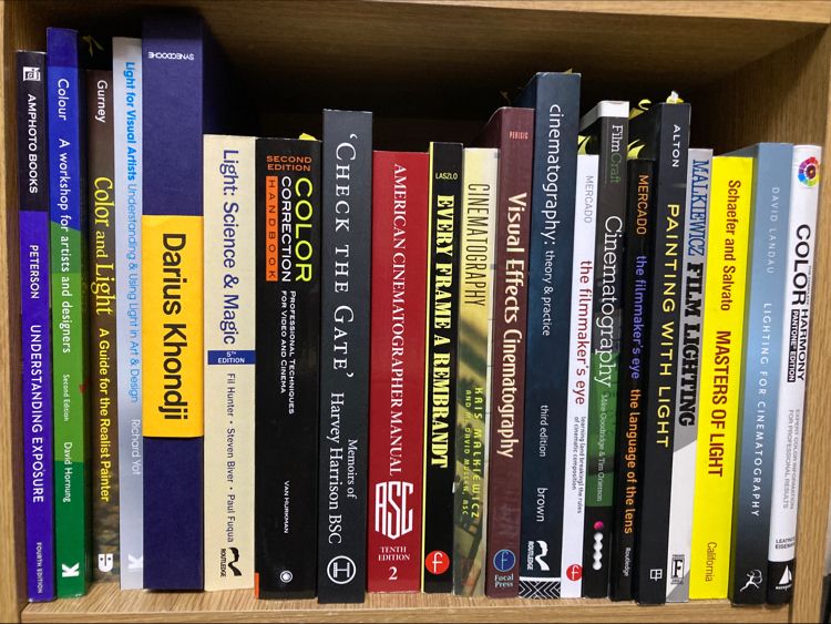 Andrea Geremia's bookshelf: books on light, colour and cinematography