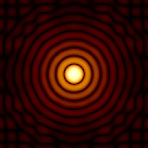 Fourier spectrum of a disc kernel: concentric rings