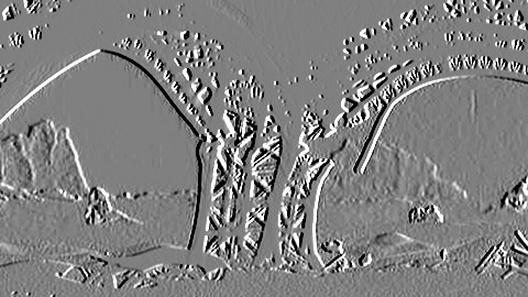 Gx: the horizontal derivative around grey