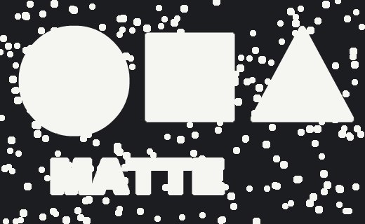 The matte dilated: white grows, holes close