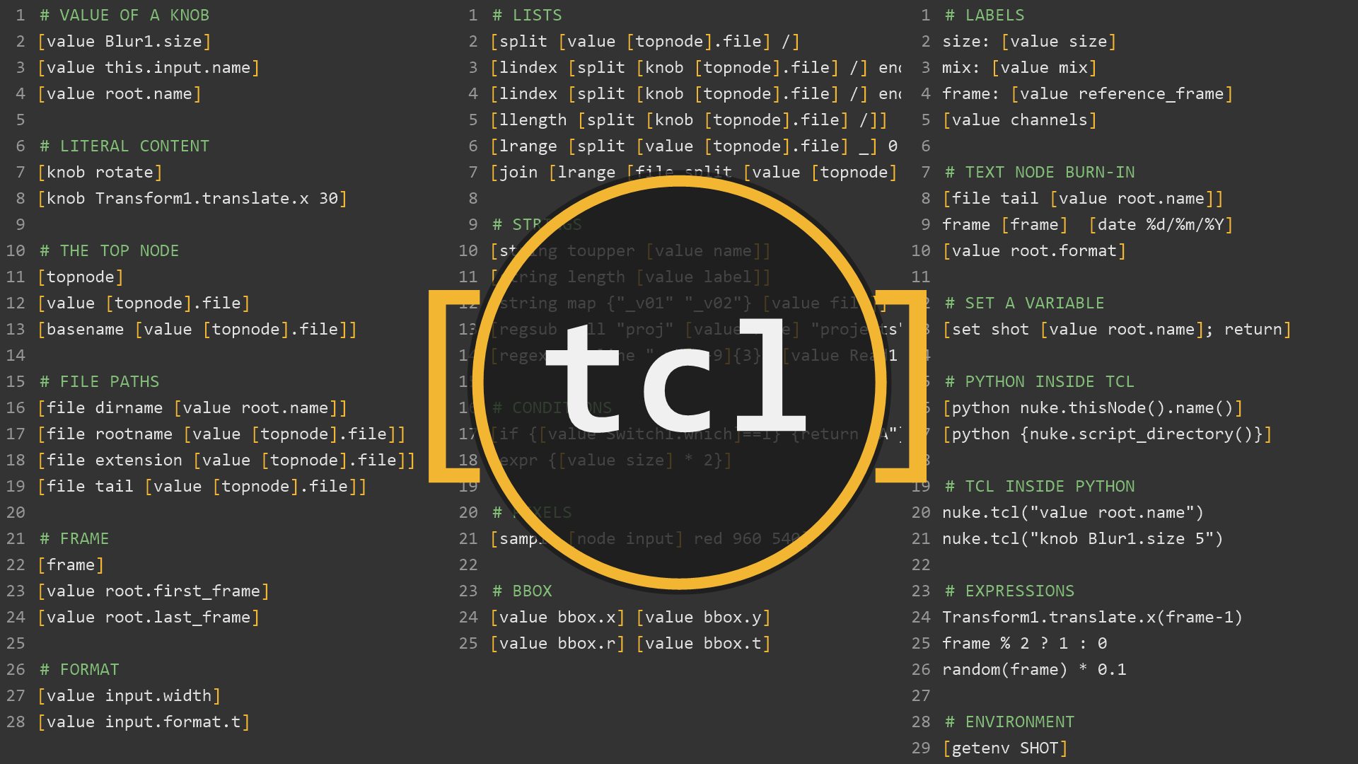 TCL snippets for Nuke